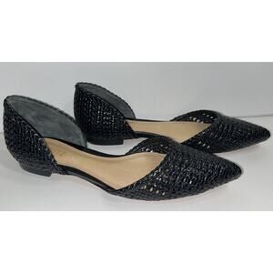 Schutz Sapatilha Tresse Black Woven Ballet Flats Size 7.5B